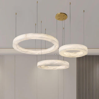 Olloros Albâtre Multi-Anneau Pendentif Lumière