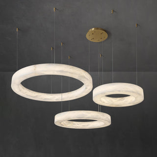 Olloros Albâtre Multi-Anneau Pendentif Lumière