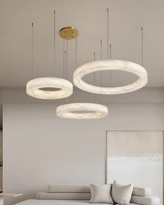 Olloros Albâtre Multi-Anneau Pendentif Lumière