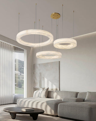 Olloros Albâtre Multi-Anneau Pendentif Lumière