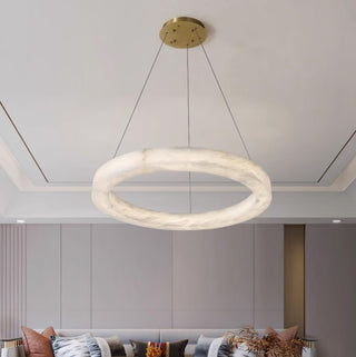 Olloros Albâtre Multi-Anneau Pendentif Lumière