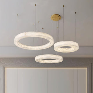 Olloros Albâtre Multi-Anneau Pendentif Lumière