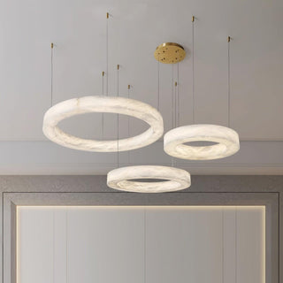 Olloros Albâtre Multi-Anneau Pendentif Lumière