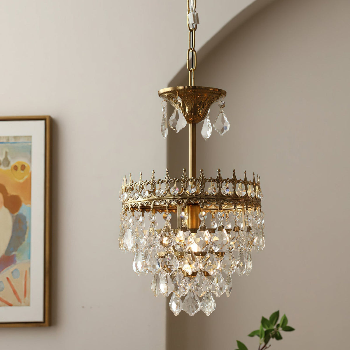 The medium-small Marilyn Chandelier (26cm) in a cozy study.