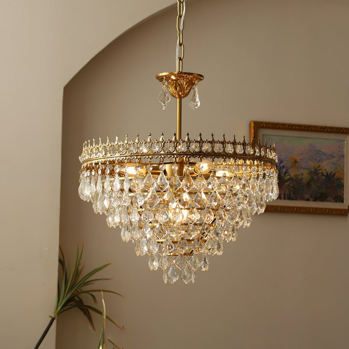 The smallest Marilyn Chandelier (14.5cm) used as a bedside light.
