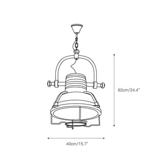 Evelor Suspension Métal Industriel Vintage