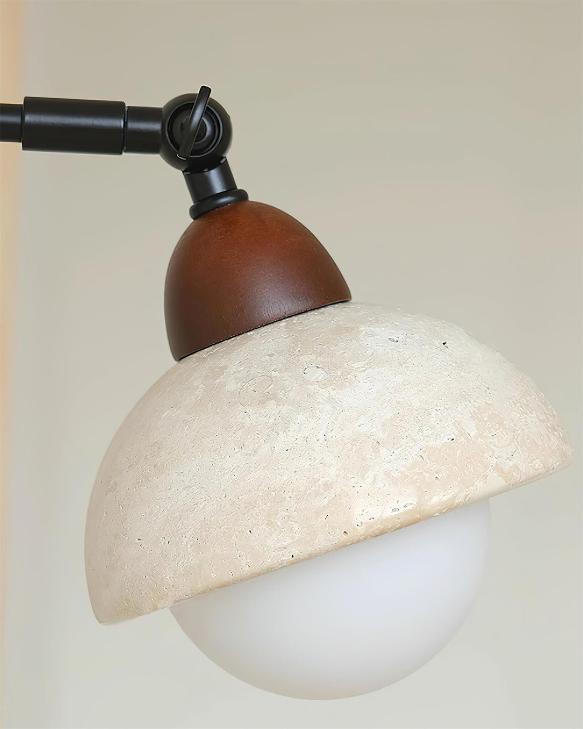 Solaro Wall Light Travertine White Opalescent Globe-Neutral Decor