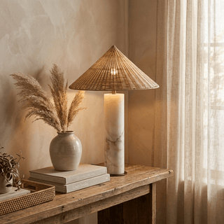 Marisol Marble Table Lamp-Neutral Decor