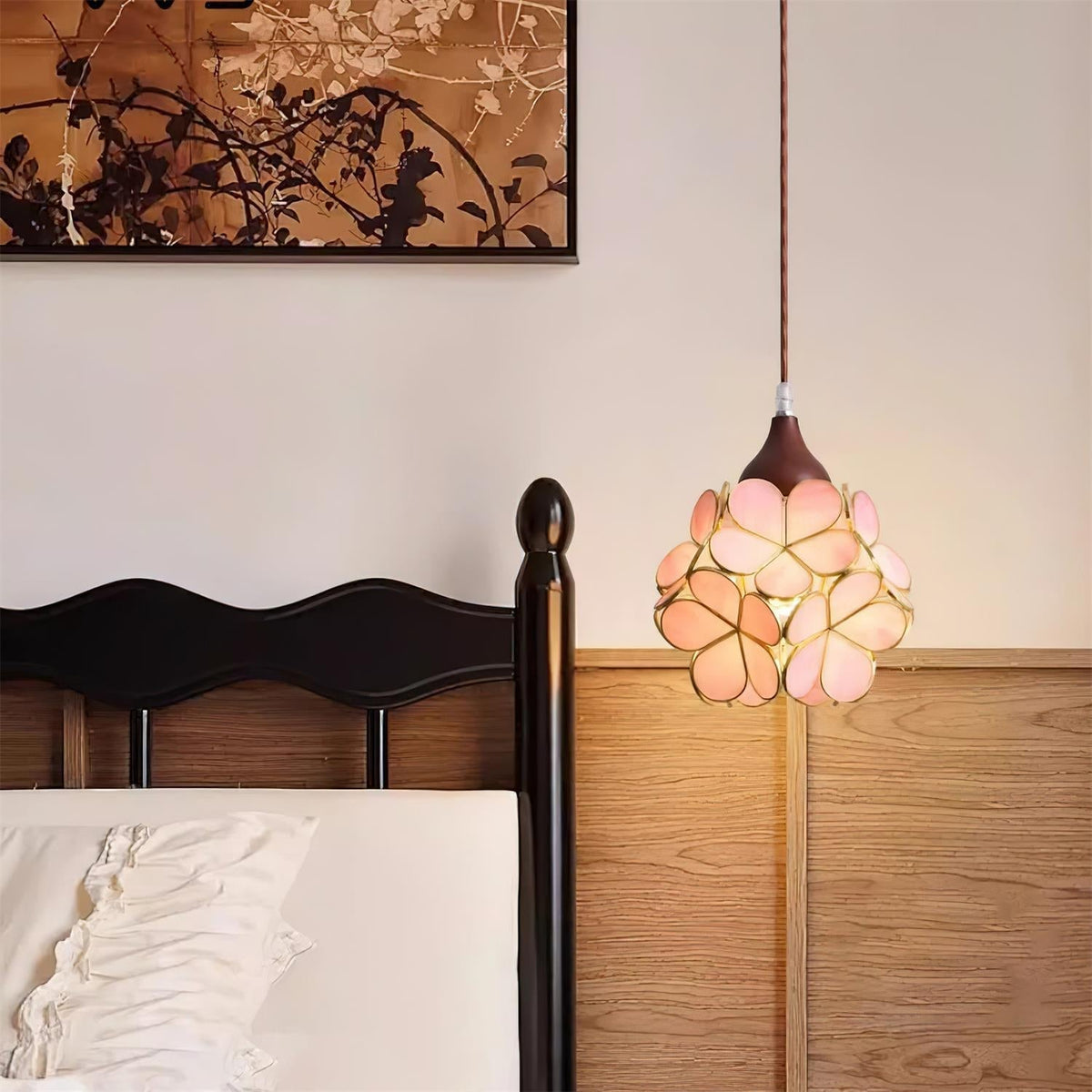 Velina Pink Petal Pendant Light-Neutral Decor