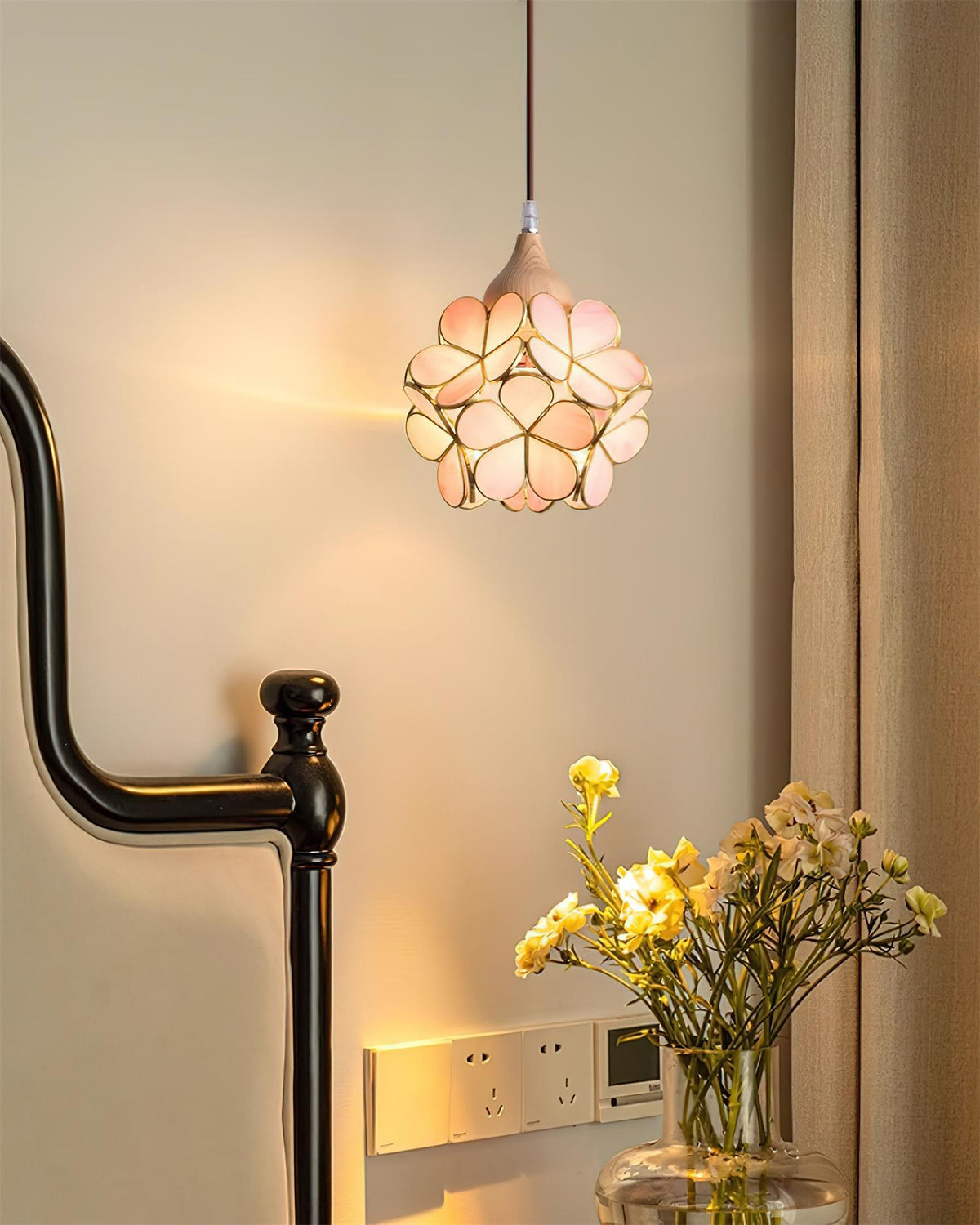 Velina Pink Petal Pendant Light-Neutral Decor