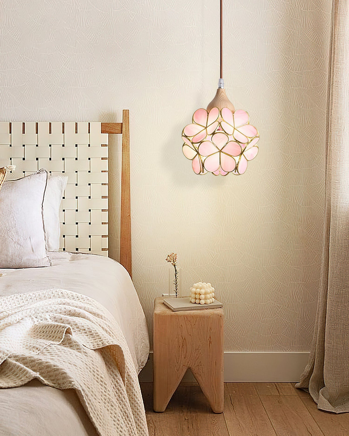 Velina Pink Petal Pendant Light-Neutral Decor