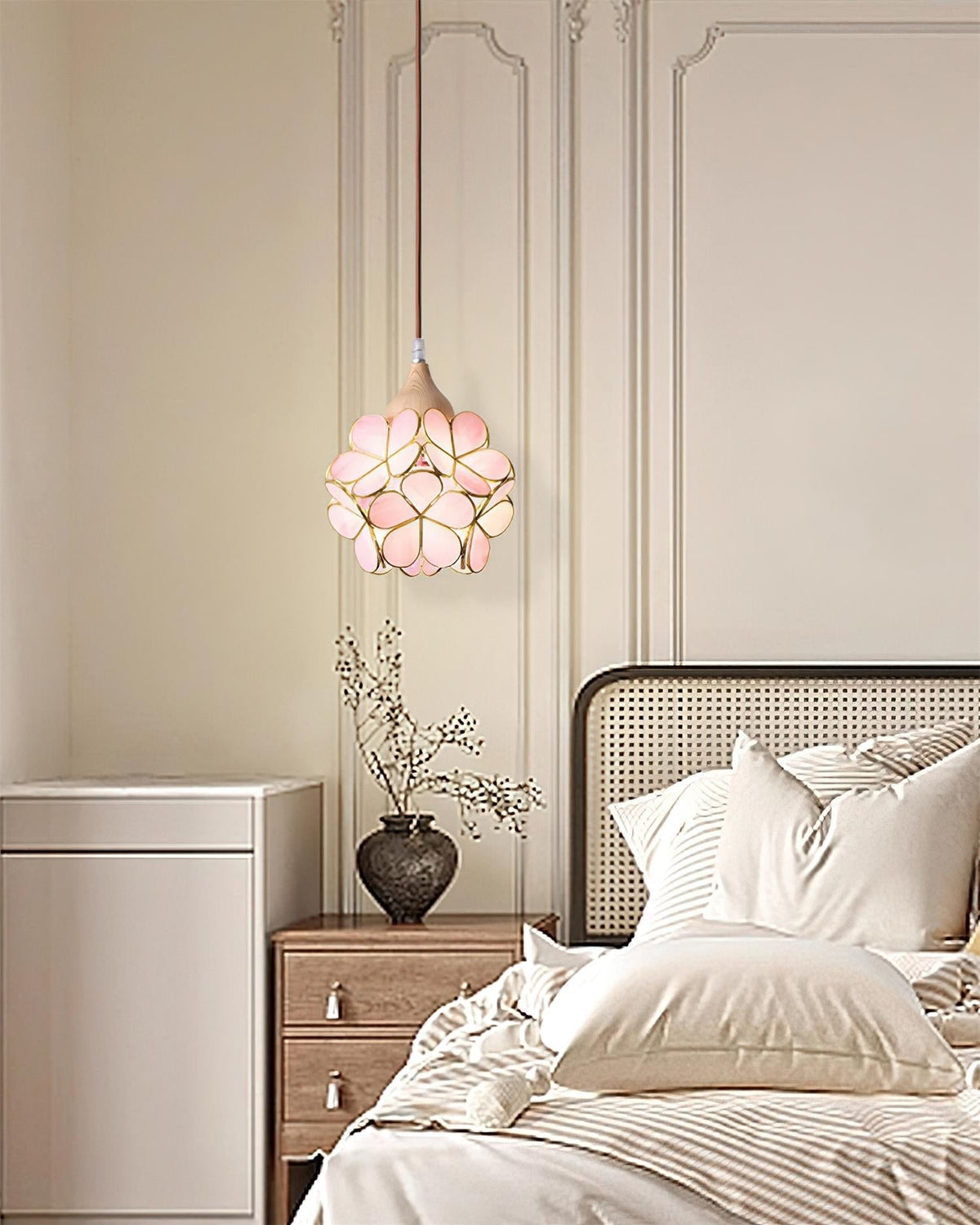 Velina Pink Petal Pendant Light-Neutral Decor