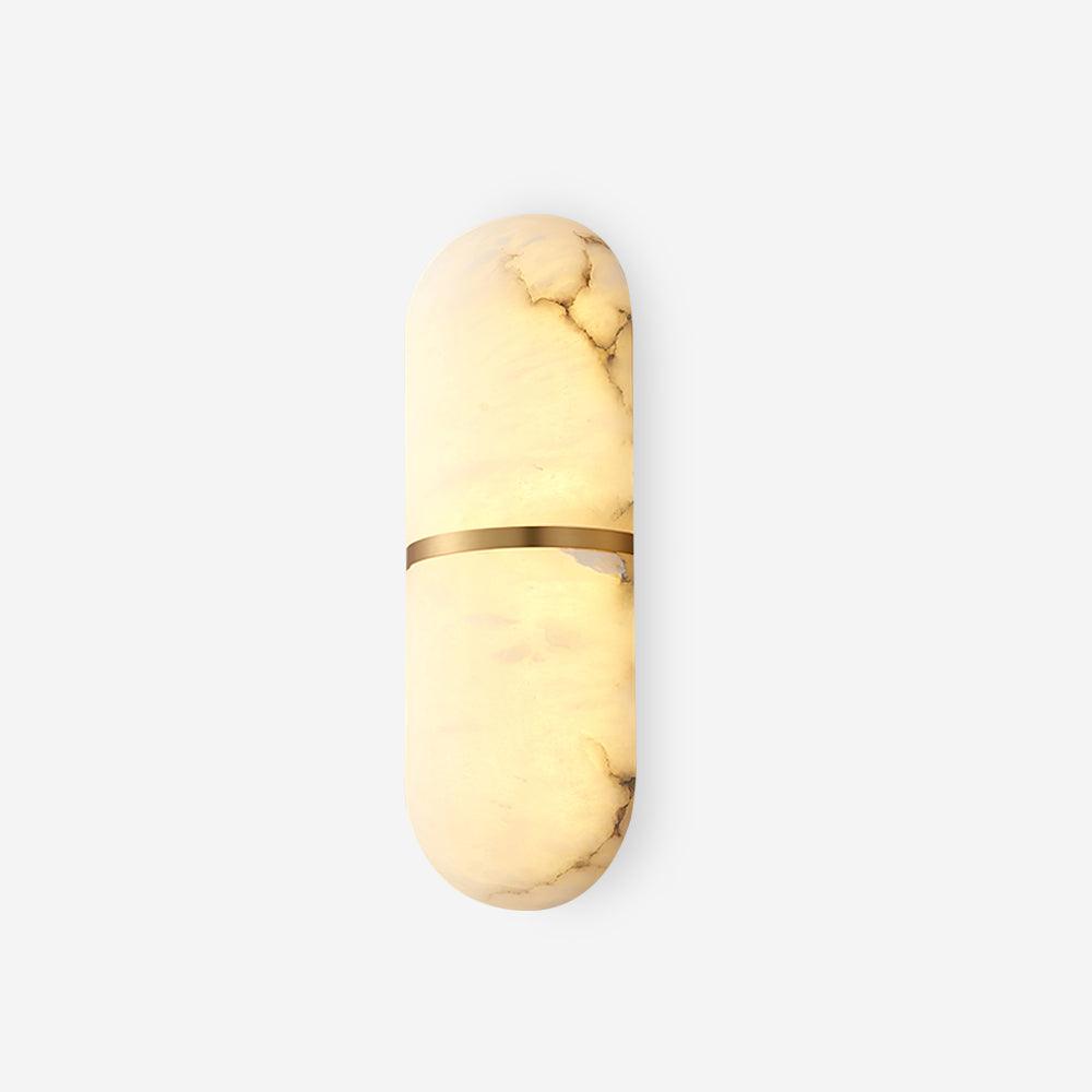 Wall Lamp Alabaster Capsule Brass Band-Neutral Decor