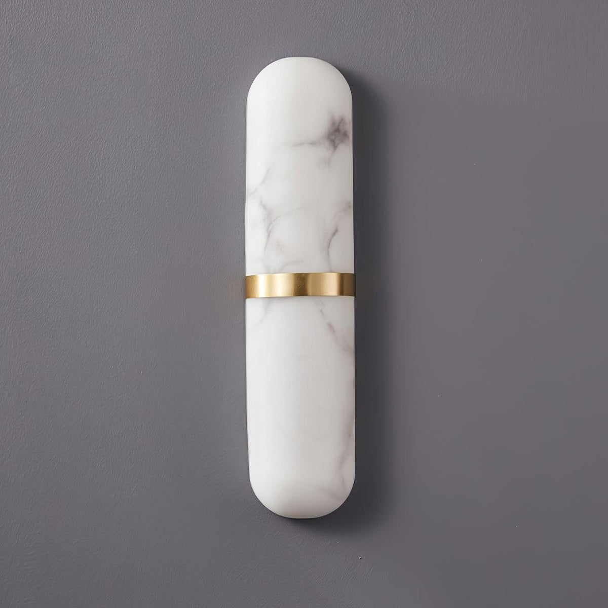 Wall Lamp Alabaster Capsule Brass Band-Neutral Decor