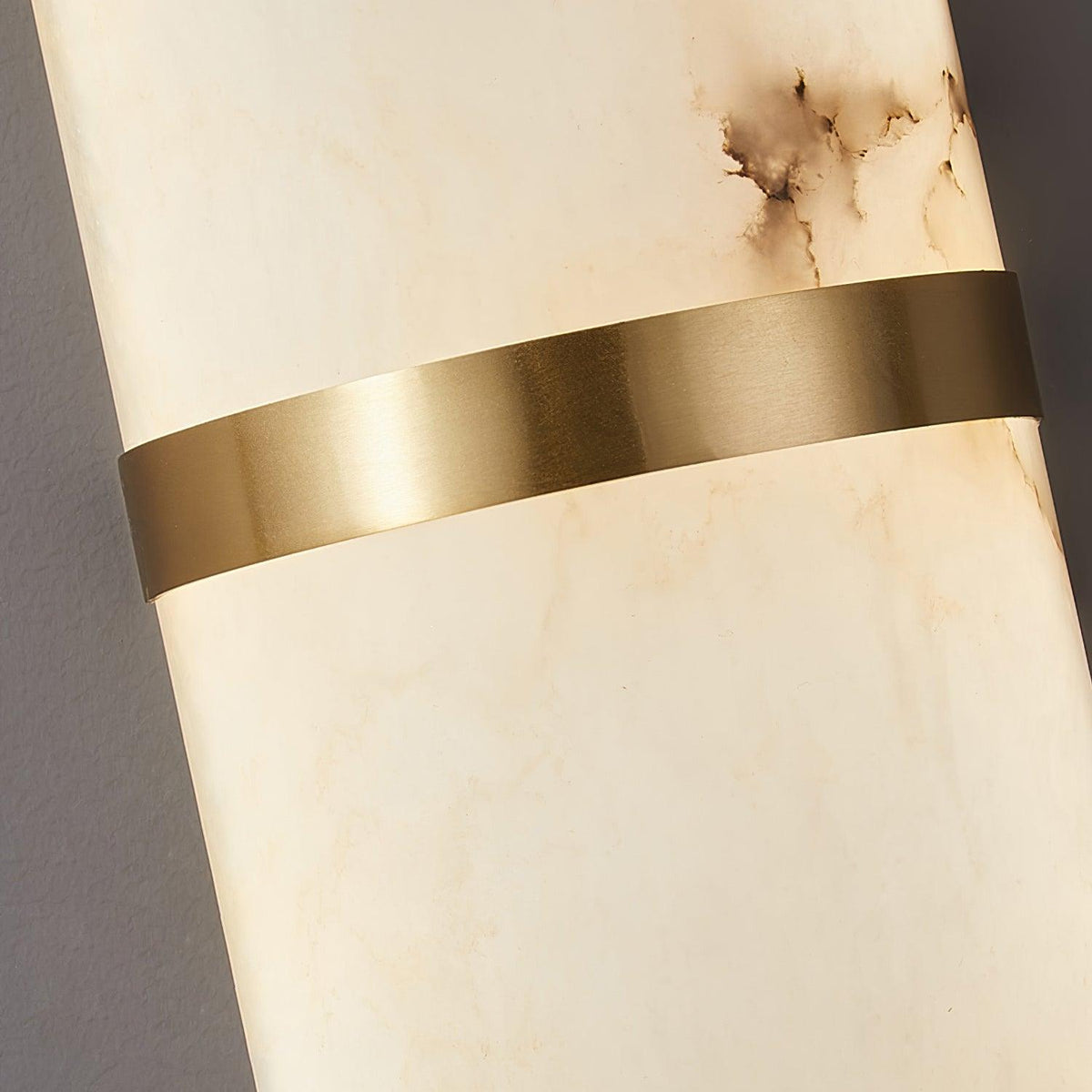 Wall Lamp Alabaster Capsule Brass Band-Neutral Decor