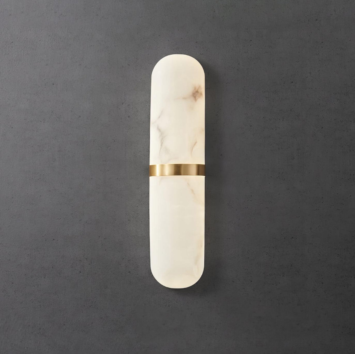 Wall Lamp Alabaster Capsule Brass Band-Neutral Decor