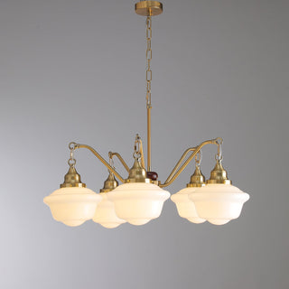 Lustra Lustre Laiton Bois Verre Satiné Classique