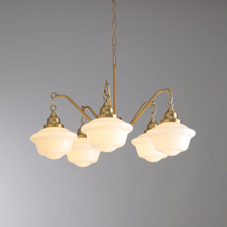 Lustra Lustre Laiton Bois Verre Satiné Classique