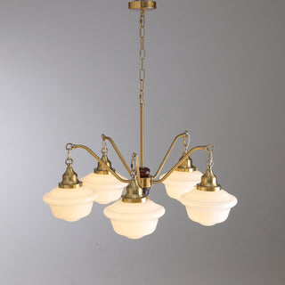 Lustra Lustre Laiton Bois Verre Satiné Classique