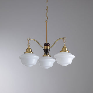 Lustra Lustre Laiton Bois Verre Satiné Classique