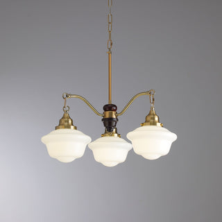 Lustra Lustre Laiton Bois Verre Satiné Classique