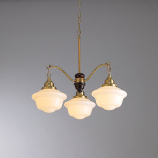 Lustra Lustre Laiton Bois Verre Satiné Classique