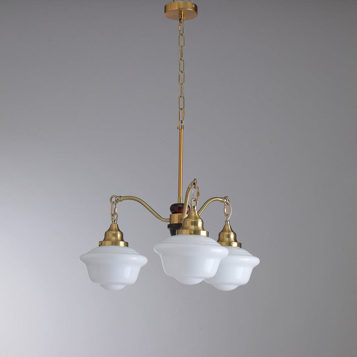 Maviana Lustre Laiton Bois Verre Satiné Classique