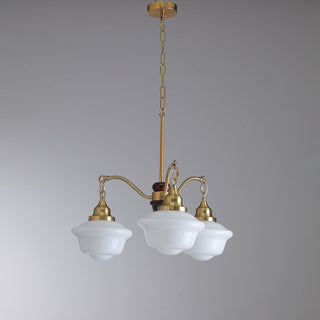 Lustra Lustre Laiton Bois Verre Satiné Classique