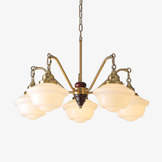 Lustra Lustre Laiton Bois Verre Satiné Classique