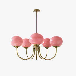 Lustra Lustre Globe en Verre Rose Doré