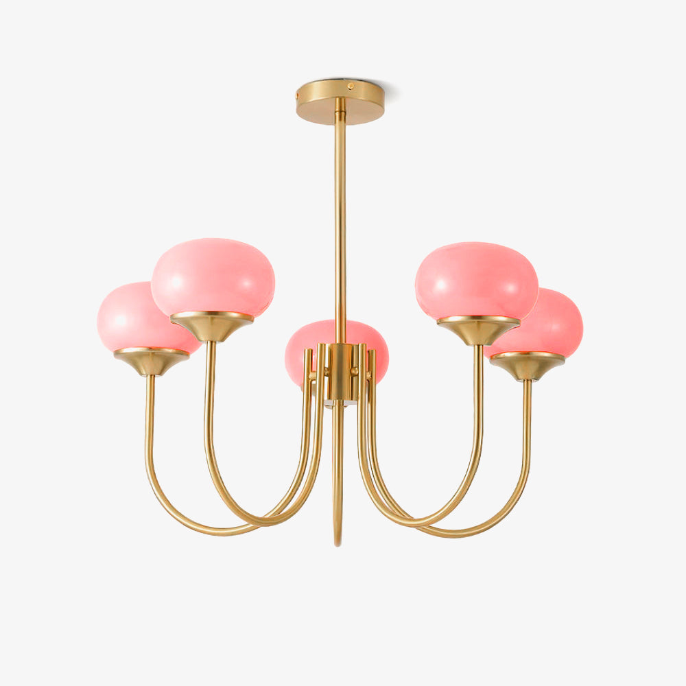 Breniona Lustre Globe en Verre Rose Doré