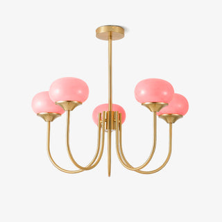 Lustra Lustre Globe en Verre Rose Doré