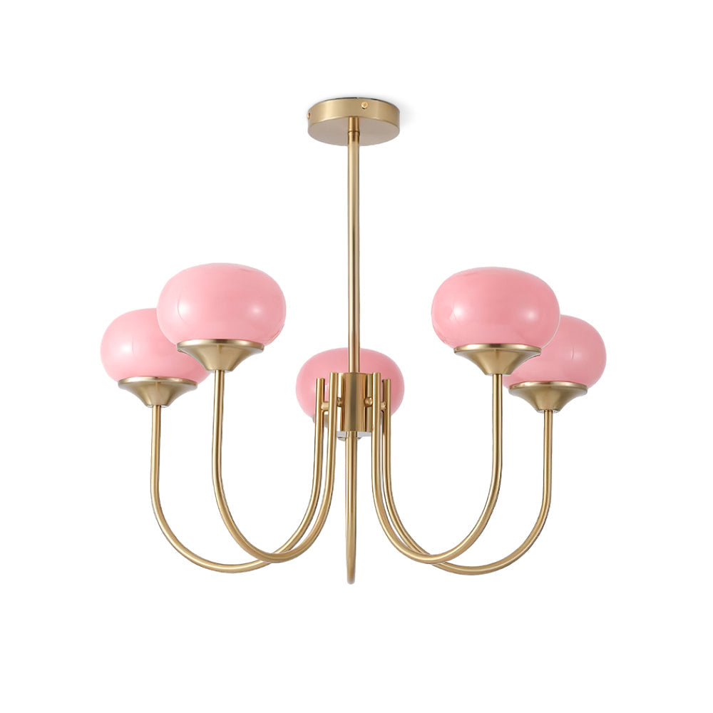 Breniona Lustre Globe en Verre Rose Doré