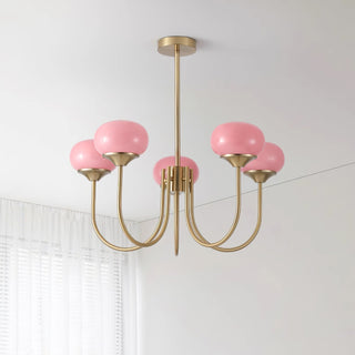 Lustra Lustre Globe en Verre Rose Doré