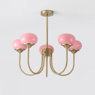 Lustra Lustre Globe en Verre Rose Doré