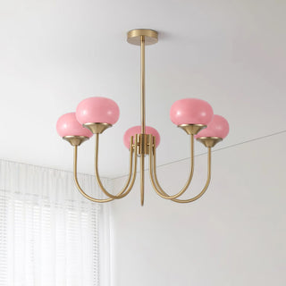 Lustra Lustre Globe en Verre Rose Doré