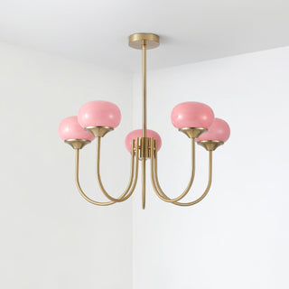 Lustra Lustre Globe en Verre Rose Doré