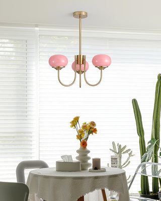 Lustra Lustre Globe en Verre Rose Doré