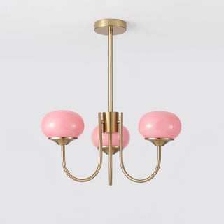 Lustra Lustre Globe en Verre Rose Doré