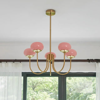 Lustra Lustre Globe en Verre Rose Doré