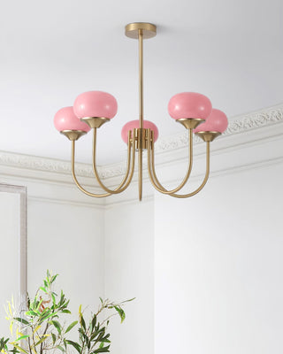 Lustra Lustre Globe en Verre Rose Doré