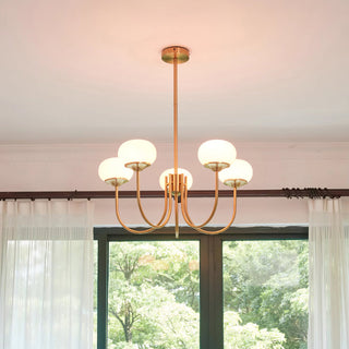 Lustra Lustre Globe en Verre Rose Doré