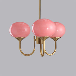 Lustra Lustre Globe en Verre Rose Doré