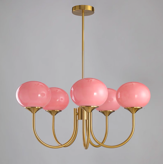 Lustra Lustre Globe en Verre Rose Doré