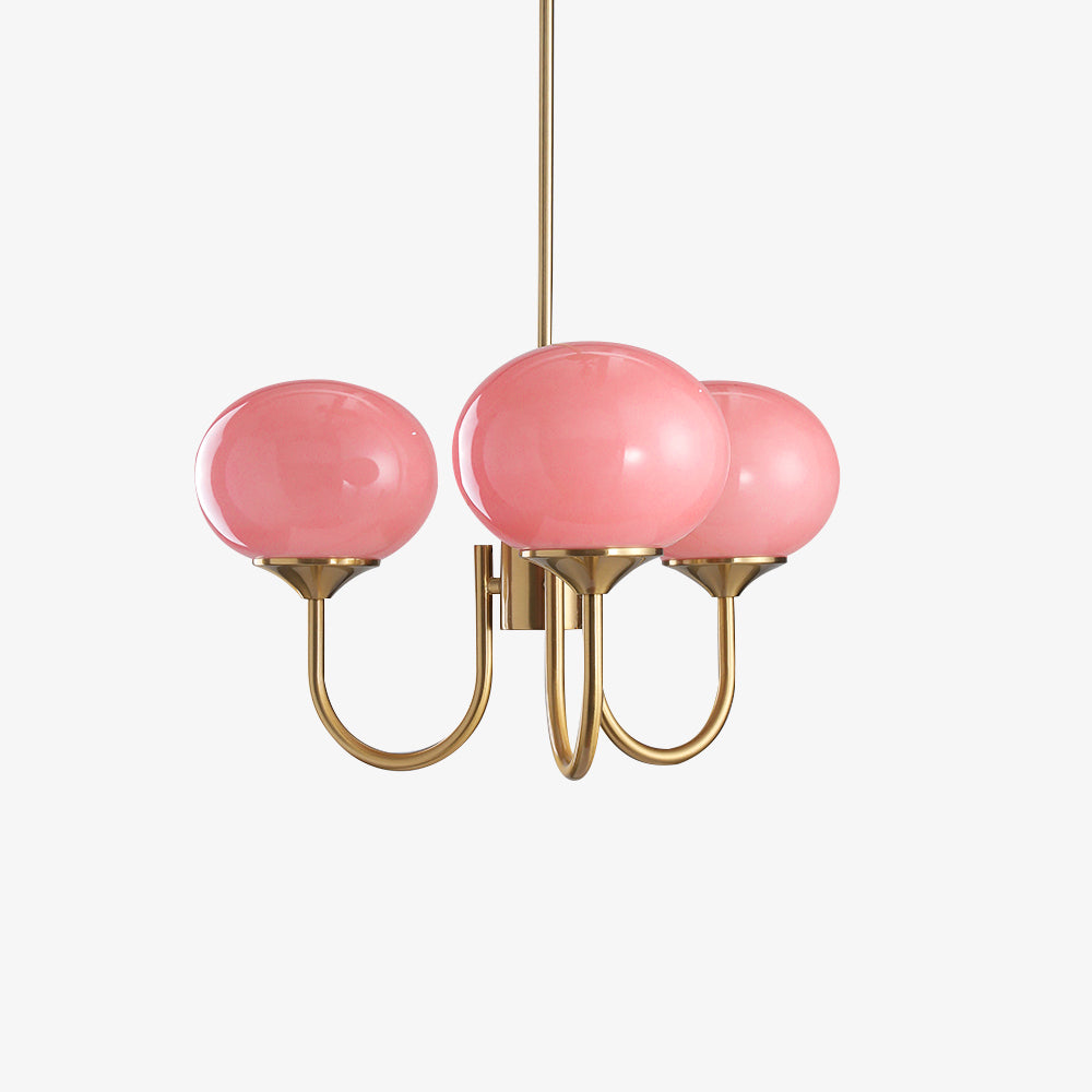 Breniona Lustre Globe en Verre Rose Doré