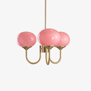 Lustra Lustre Globe en Verre Rose Doré