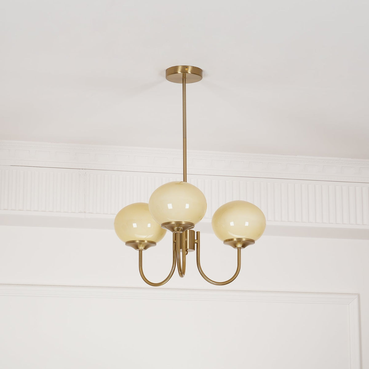 Breniona Lustre Globe en Verre Rose Doré