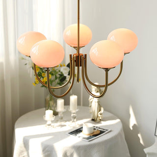 Lustra Lustre Globe en Verre Rose Doré