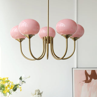 Lustra Lustre Globe en Verre Rose Doré