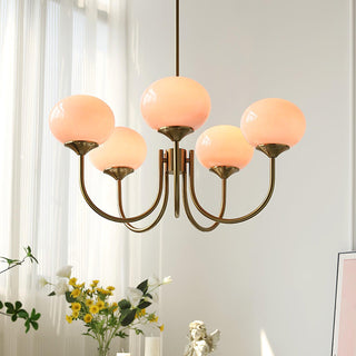 Lustra Lustre Globe en Verre Rose Doré